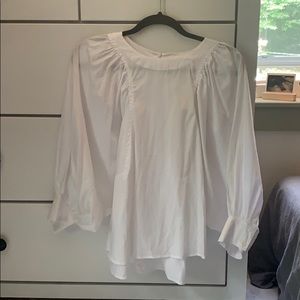 NWT ANTHROPOLOGIE balloon sleeve poplin blouse